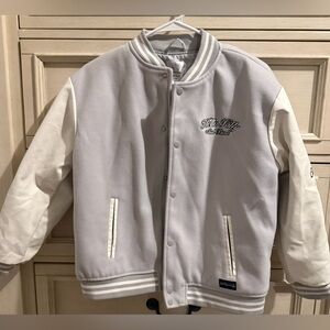 Forever 21 Kids Gray and White Varsity Jacket